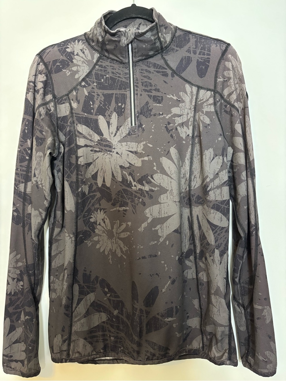 KILLTEC Women’s Long-Sleeve Half-Zip Floral Performance Sweater - Gray